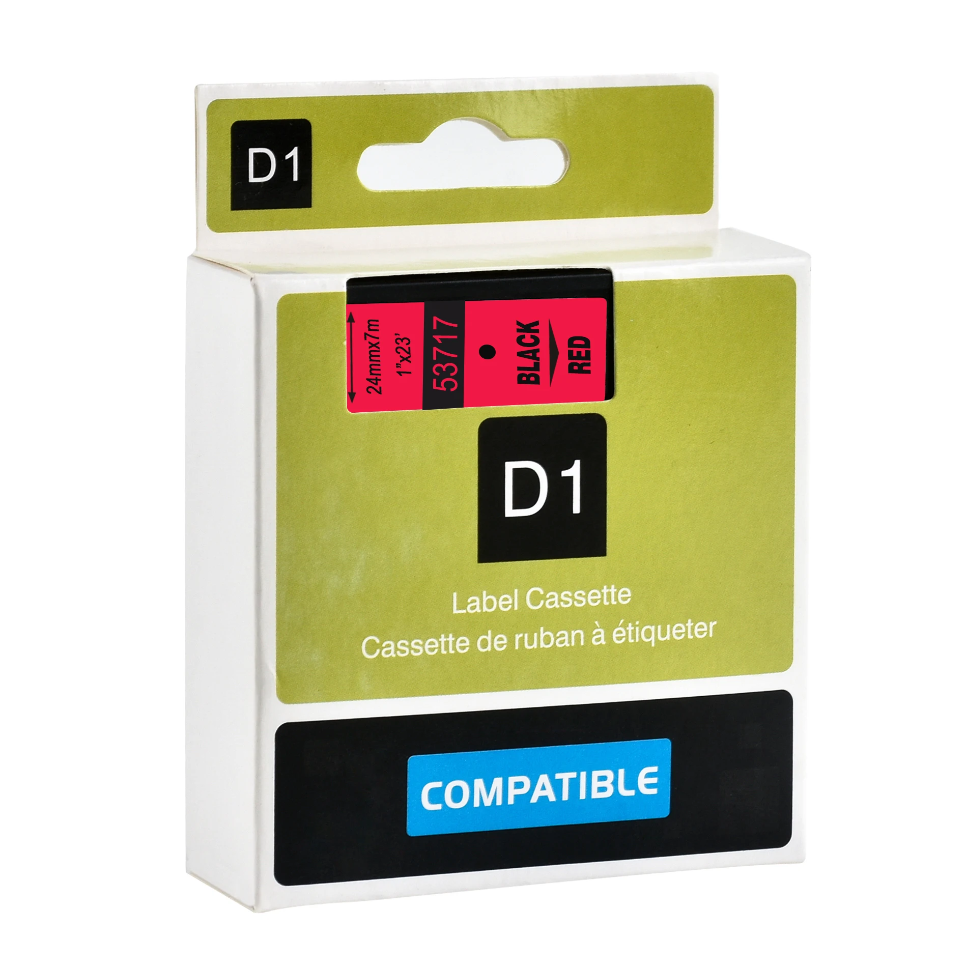 CIDY 53717 черный на красном D1 24 совместимый с Dymo ленты Кассета для Label Manager 160 280 210 |