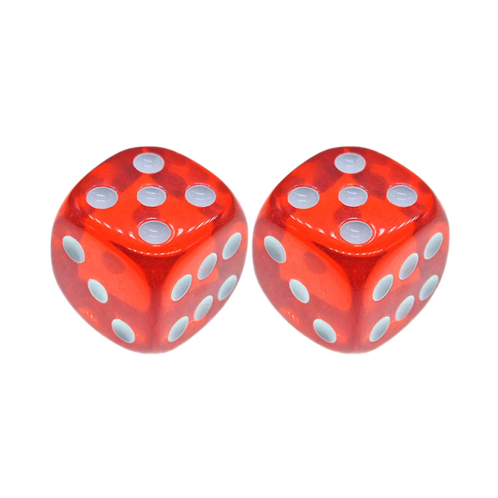 

4 Pcs Dices Rounded Corner Red 6-Sided Translucent Solid 18mm Dice for Games