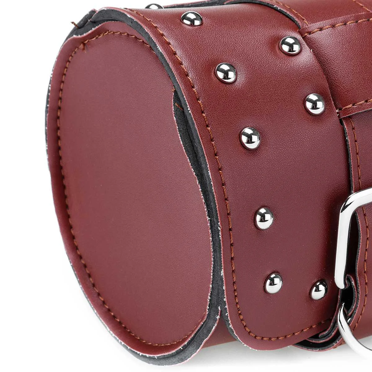 

New Black brown Motorcycle Saddle Bag Leather PU Front Fork Tool Bag Luggage Saddlebag For honda for yamaha for suzuki Cruiser