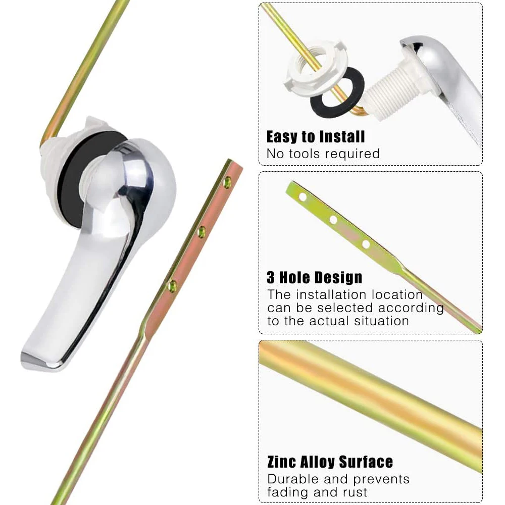 Набор для ремонта унитаза включает хромированные болты с рычагом смыва и