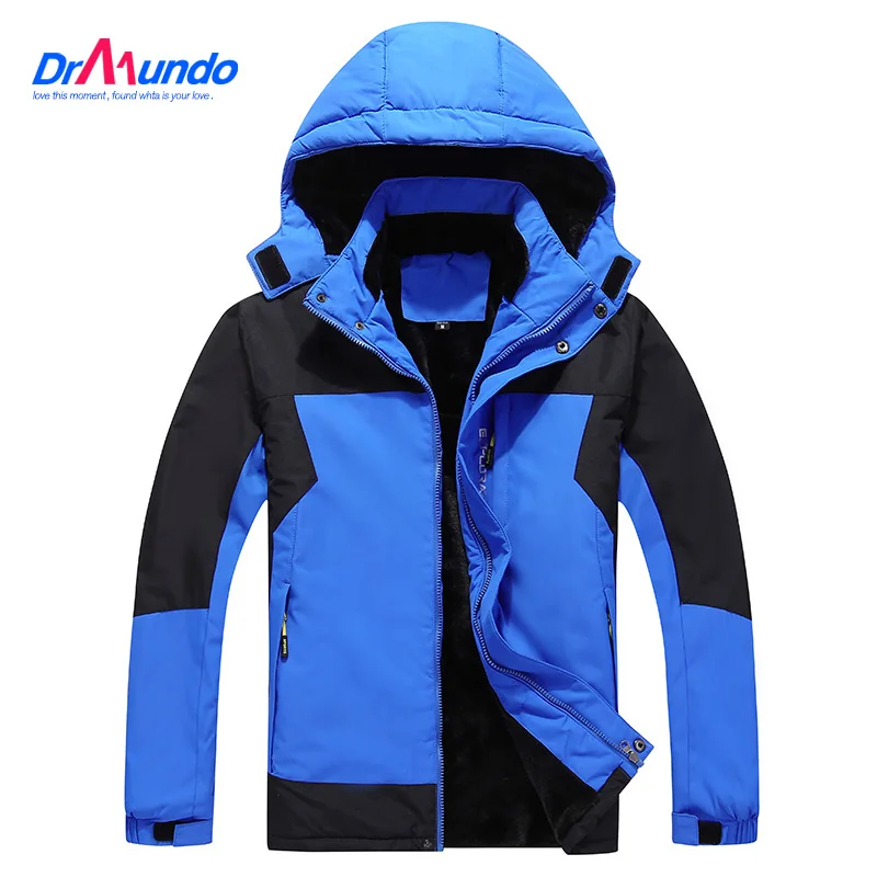 Мужская лыжная куртка размера плюс водонепроницаемая утепленная Feece для катания