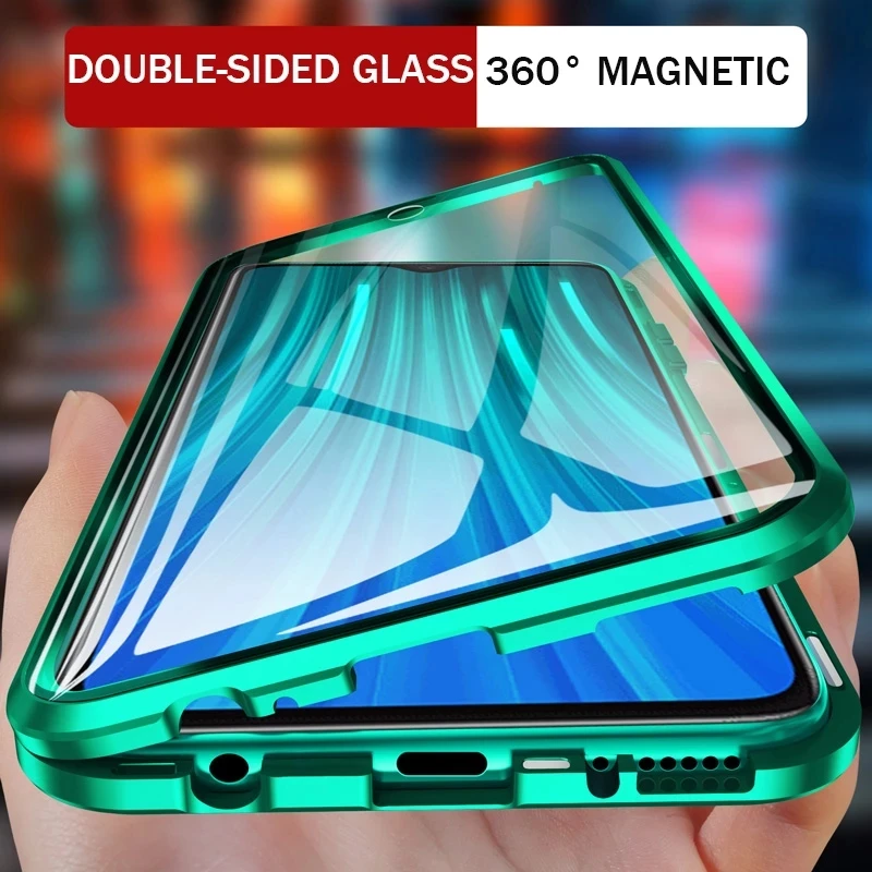 Магнитный металлический адсорбционный чехол для Xiaomi Redmi Note 10 9S 8 7 9 8T 9A 9C 8A Mi 11 10T Pro