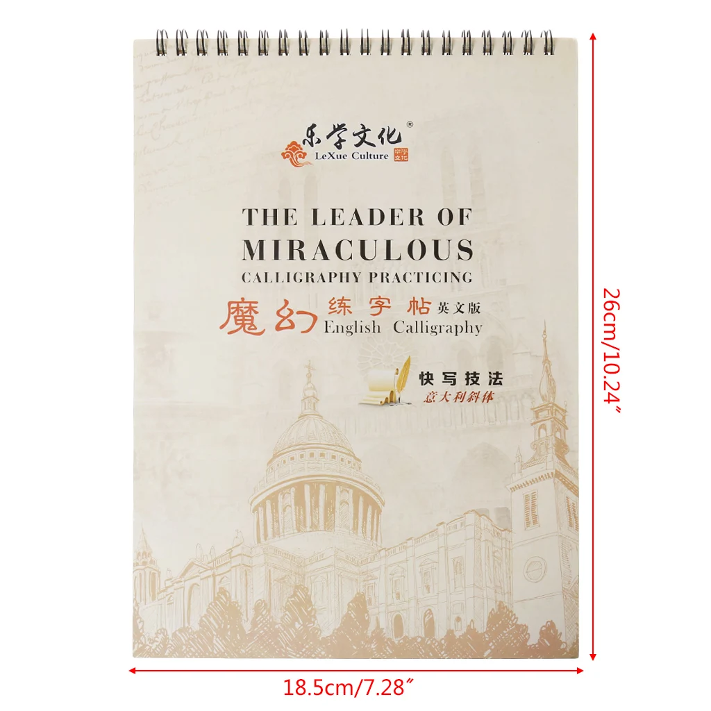 

3D Reusable Groove Italian Italic English Calligraphy Handwriting Copybook Auto Fades Practice Book For Adult Children