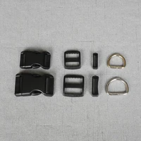 20 sets 20mm25mm webbing metal hardware d ring adjuster belt strap slider release buckle for paracord pet harness diy 4s slk
