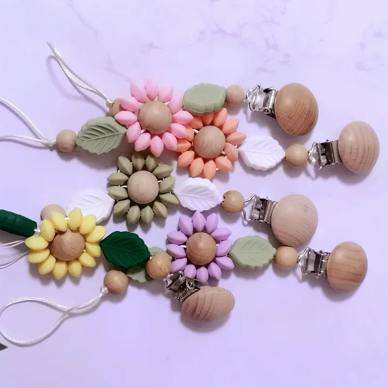

Baby Handmade Pacifier Chain Clip Dummy Nipples Holder Clips Babies Silicone Teething Chain Toy Gifts For Cute Baby Accessories