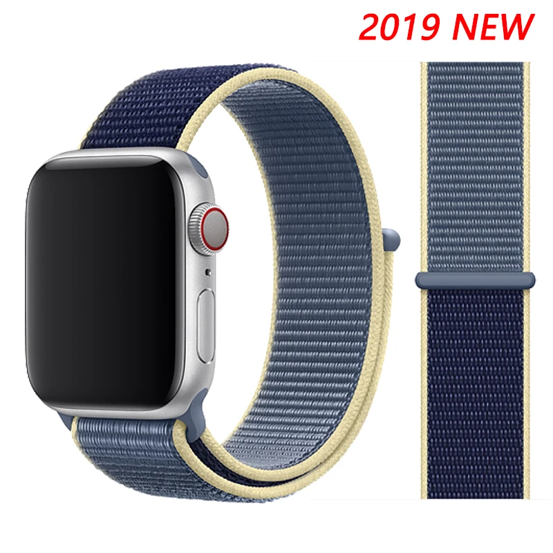 Alaskan Blue Нейлоновый ремешок для apple watch 44 мм/40 мм 4 5 iwatch 42 мм/38 мм 3 2 1 браслет красочные спортивные аксессуары для часов - Цвет ремешка: Alaskan Blue