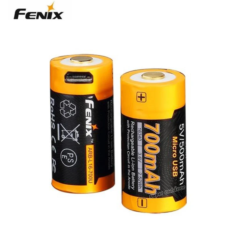 Fenix ARB-L16-700U USB Перезаряжаемый 700mAh литий-ионный аккумулятор 16340 RCR123A