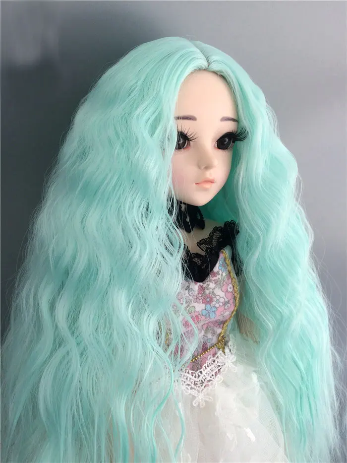 7 only wig 1/3 1/4 1/6 1/8 bjd jd кукольный парик синего и розового цвета с длинными волосами часть лапша быстрого приготовления рулон кукла curl парик аксессуары для куклы - Цвет: 7 only wig