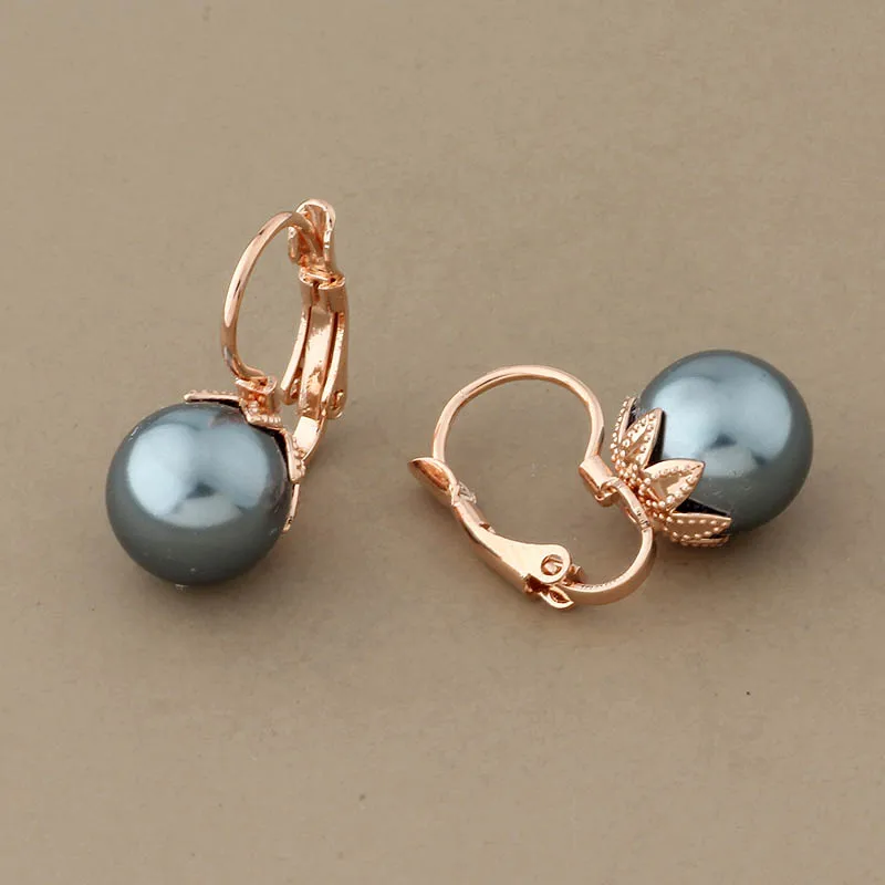 Женские серьги из розового золота 585 пробы с жемчугом 5 цветов|Серьги-подвески| |