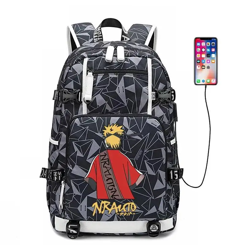 

Pikurb аниме ниндзя удзумаки Учиха Какаси нарупальцы USB зарядка Рюкзак Для Путешествий Сумка для ноутбука для детей студентов