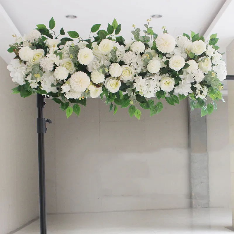 

Upscale White Artificial Silk Peonies Rose Flower Row Arrangement For Wedding Arch Backdrop Centerpieces DIY Supplies