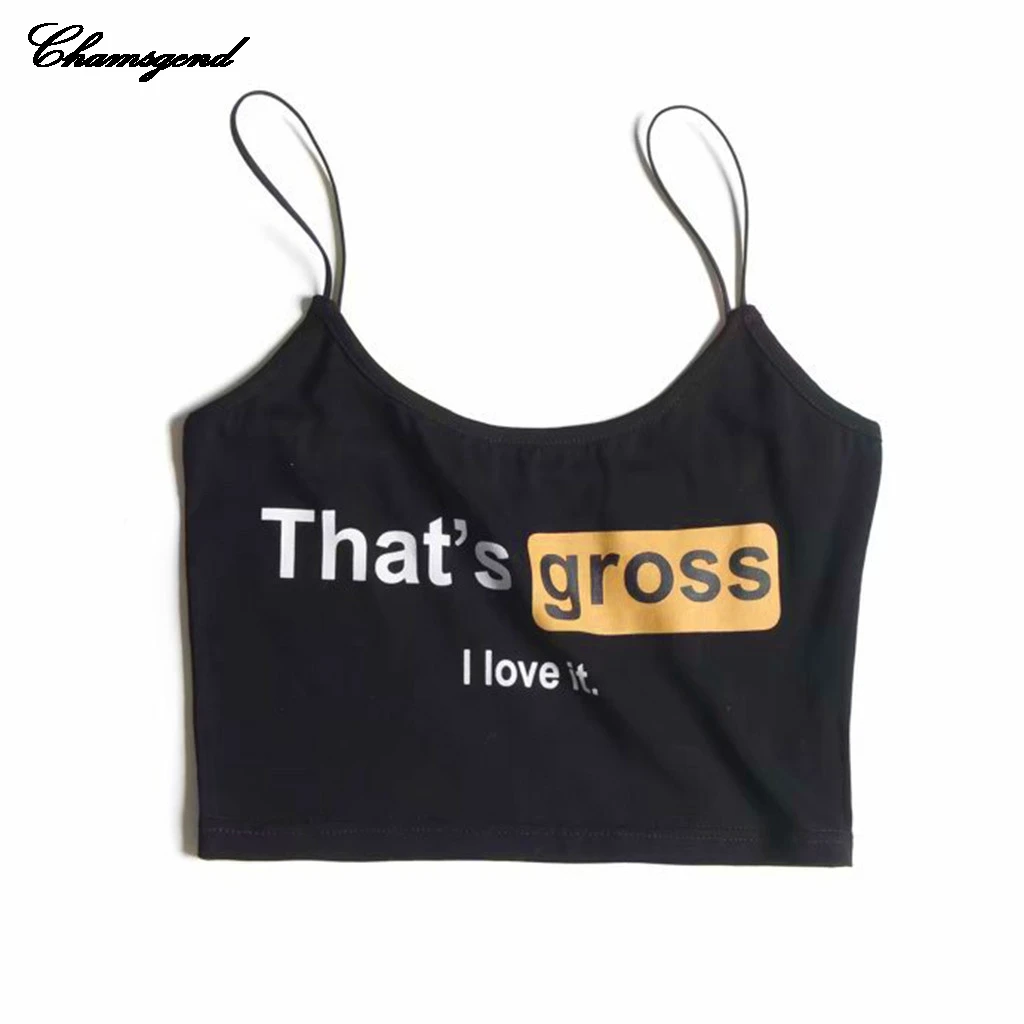 Женский топ на бретельках CHAMSGEND летний сексуальный с принтом букв и