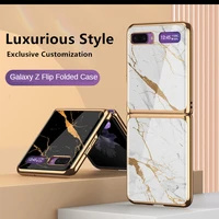 luxury fashion phone case for samsung galaxy z flip 5g glass case for samsung flip anti fall protective funda shockproof coque
