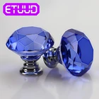 30 мм Алмазный Форма сырее ручки Кухня Тянет Оборудование Для Обработки мебели дизайн с украшением в виде кристаллов Стекло дверная ручка для ящиков шкафов