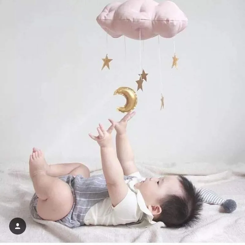 pink-gold cloud OLOEY детская кровать навес покрывало детское постельное белье Москитная кроватка сетка занавес круглая купольная палатка принцесса кровать навес хлопок девушка комната Декор - Цвет: pink-gold cloud
