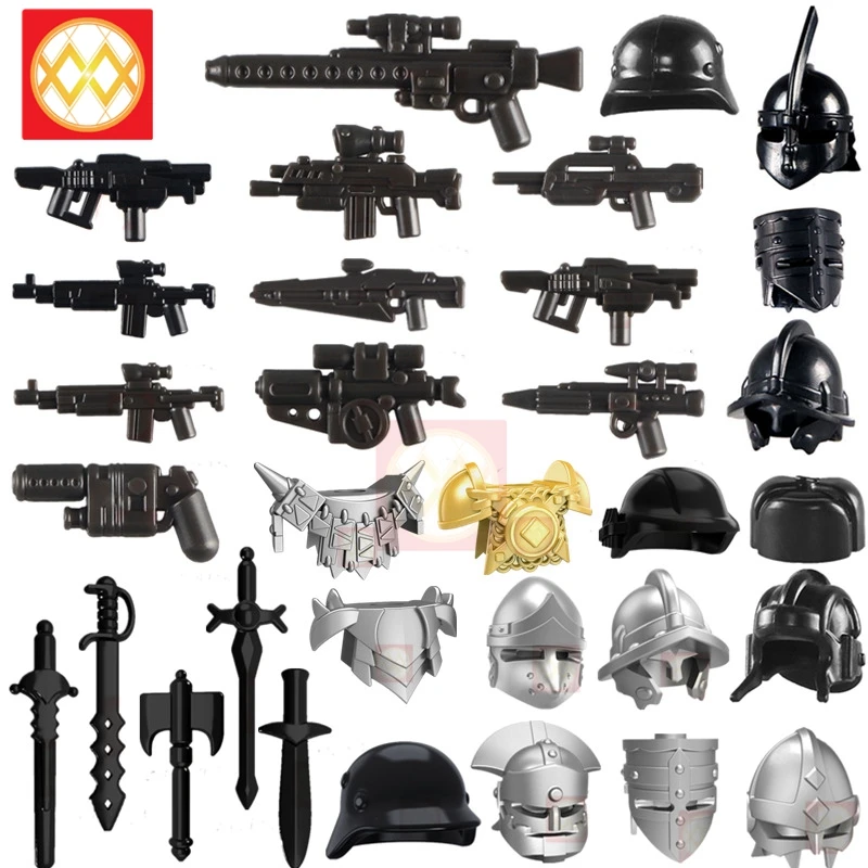 10 шт. строительные блоки средневековое оружие римские воины шлем меч военный Swat