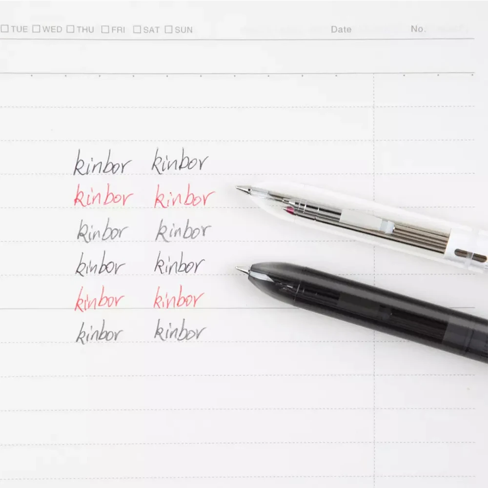 

Kinbor Two Way Multifunction Pen 0.5mm Black Red Refill Gel Pen Mechanical Exclusive Plastic Pen for Office School