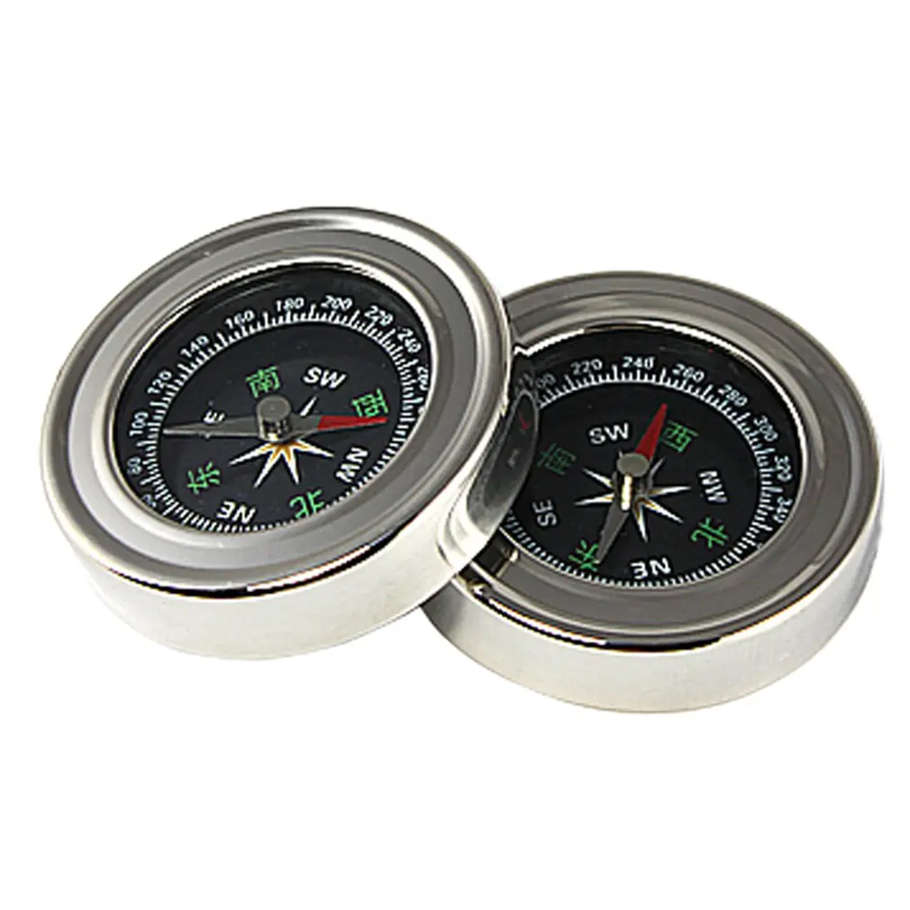 

Car Compass Outdoor Drop-resistant Stainless Steel Metal Compass Waterproof Mountaineering Portable Map Compass