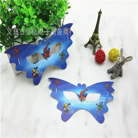 Mask -10pcs "Человек-паук" 1st День рождения поставки праздничные украшения: воздушные шары пользу с принтом Человека-паука скатерть детский душ Декор посуда для маленьких мальчиков - Цвет: Mask -10pcs