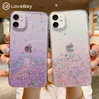 Чехол для iPhone 11, 12, 13 Pro Max, X, XR, XS Max, 7, 8 Plus, SE 2020, прозрачный, с блестками