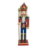 1pcs 30cm handpainted wooden nutcracker figurines christmas ornaments dolls for friends and kids home decoration accessories