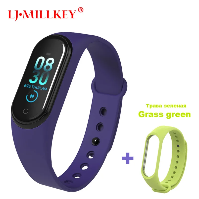 M4Blue-Green Умный Браслет Интеллектуальный трекер активности M4 умный Браслет Смарт-браслет 4 пульсометр фитнес-трекер умные часы для мужчин и женщин - Цвет: M4Blue-Green