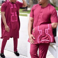 hd 2022 african clothes for men 3pcs set shirt pant dashiki agbada embroidered pattern african clothesbazin riche original