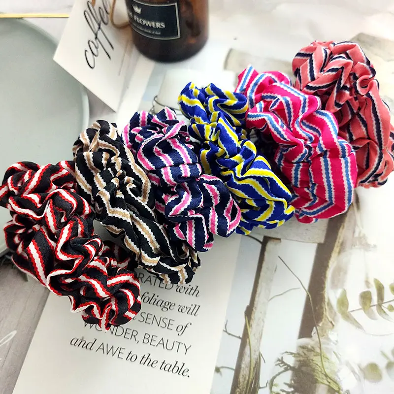 Резинки для волос JJFOUCS корейские полосатые женские мягкие атласные аксессуары
