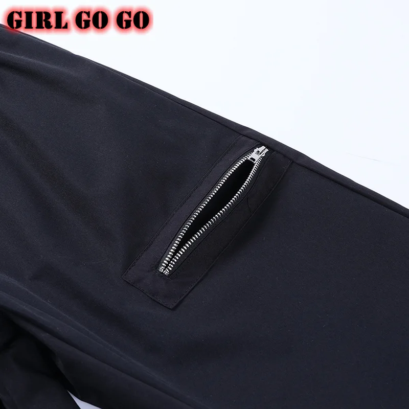 

Gothic punk black cargo pants women high waist streetwear hollow cut out zipper pocket trousers harajuku grunch buckle hot pants