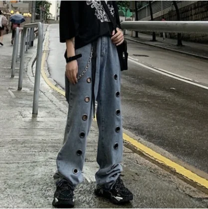 Брюки с широкими штанинами для мужчин и женщин популярные уличные брюки