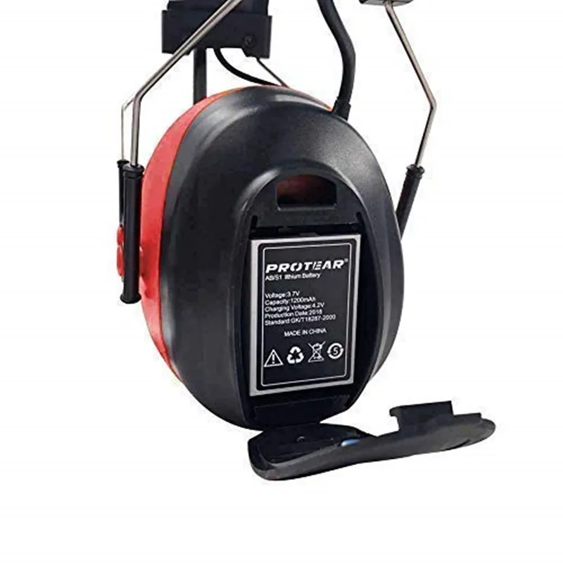 

Protear 1200mAh Lithium Battery NRR 25dB Hearing Protector Bluetooth AM/FM Radio Earmuffs Electronic Ear Protection