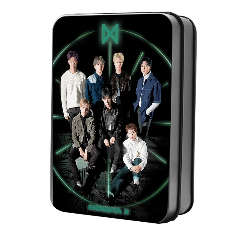 Kpop MONSTA X 6 мини альбом &ltTHE CONNECT : DEJAVU&gt Polaroid Photo Lomo Card K POP Fans металлическая коробка 40