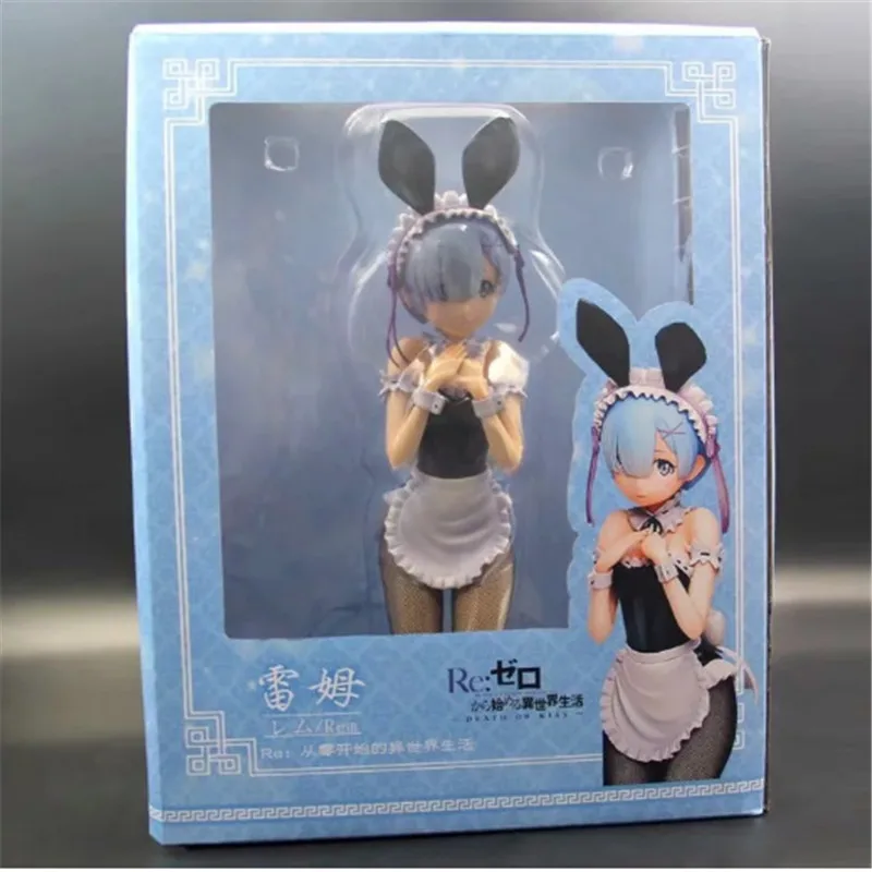 Re: жизнь в другом мире от Zero Rem/Ram Bunny Ver. ПВХ кролик девочка кукла Фигурка Коллекция Модель игрушки - Цвет: Blue boxed