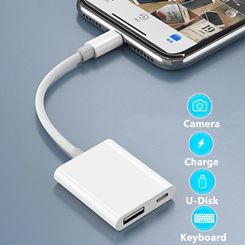 Адаптер OTG для камеры USB3 подсветки к USB iPhone iPad Адаптеры флэш накопитель U диск Мышь