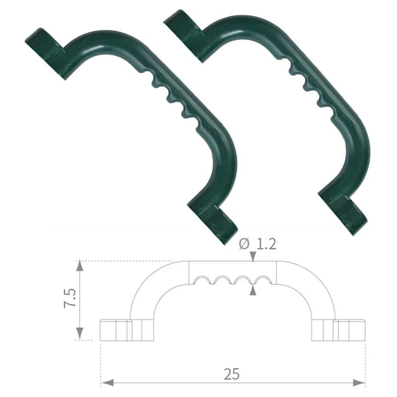 Набор из 2 предметов: темно зеленые ручки с ручкой твердые безопасные игрушечные