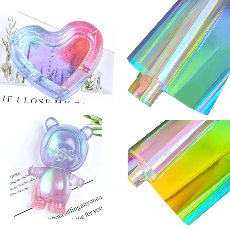 3.3ft Aurora AB Effect Reflective Mirror Paper DIY Epoxy Resin Mold Findings Jewelry Fillings Jewelry Making