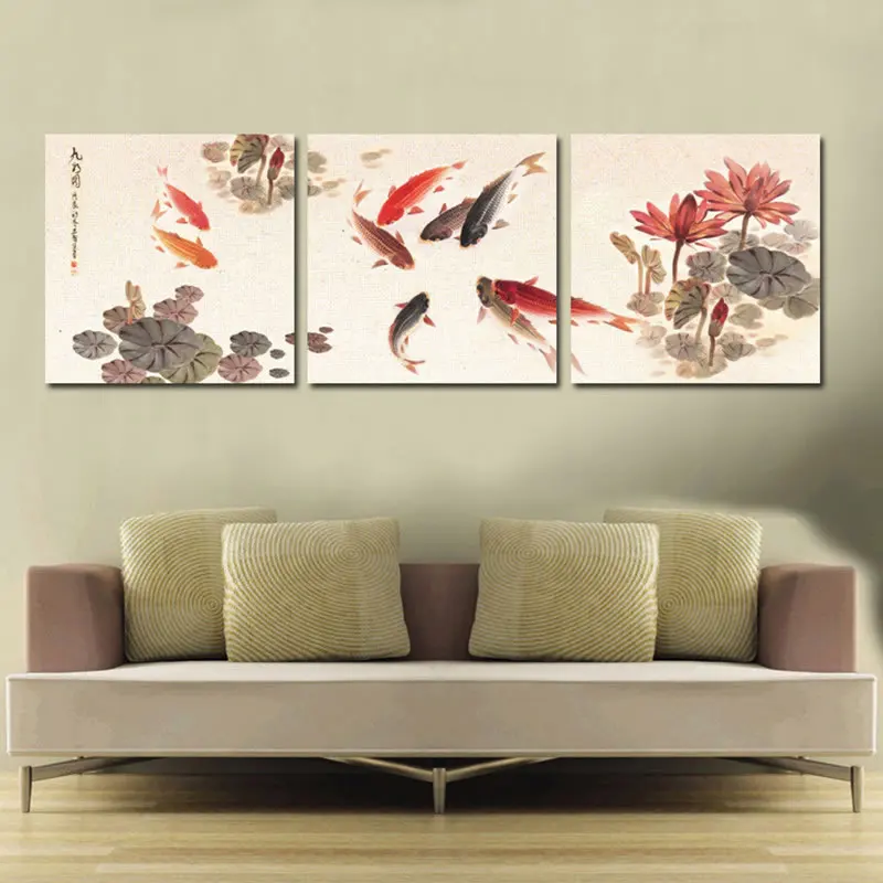 Настенная картина из 3 предметов рисунок традиционной китайской каллиграфии