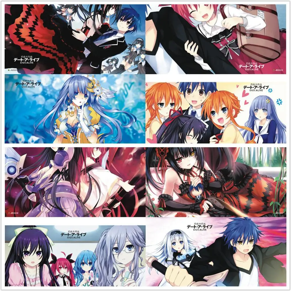 8 шт./компл. аниме свидание живое тиснение постер фигурка Котори ицука Shido Yatogami Tohka