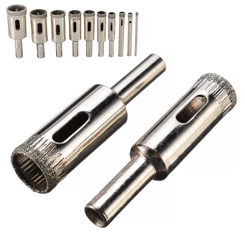 10 шт. Алмазное покрытие отверстие пилы резак керамический стекло мрамор сверло