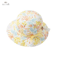 dbj17758 dave bella summer fashion new born baby girls cute bow floral print girl hat