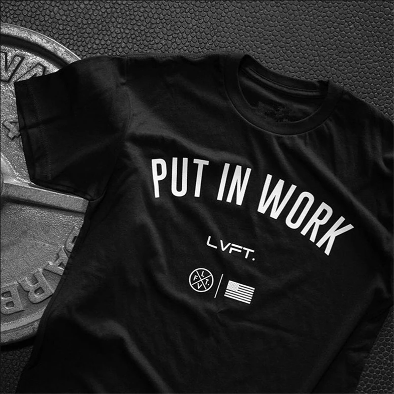 Футболка мужская облегающая для бега хлопок короткий рукав топ тренировок в