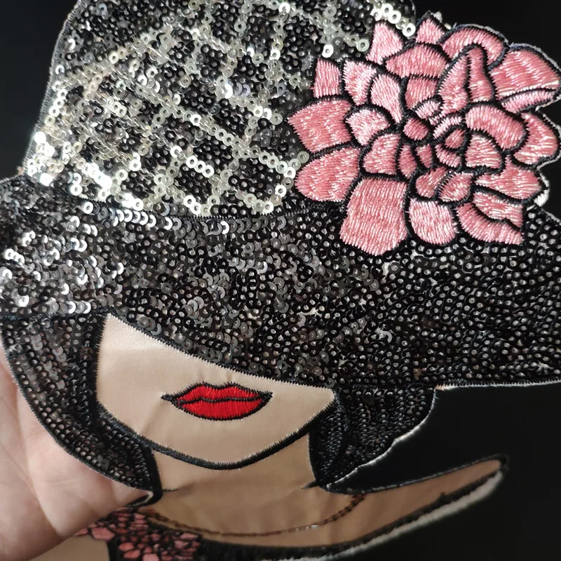 Sequins Patch Ins Lady Iron On Patches For Clothing Sequined Large Biker Badge Strange things Stickers Diy Clothes Gifts | Дом и сад