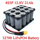 Аккумулятор Lifepo4 4S3P, 32700 в, 21 Ач, 12,8 А, макс. 60 А, сбалансированный BMS для бесперебойного питания электрической лодки, 12 В, 4S