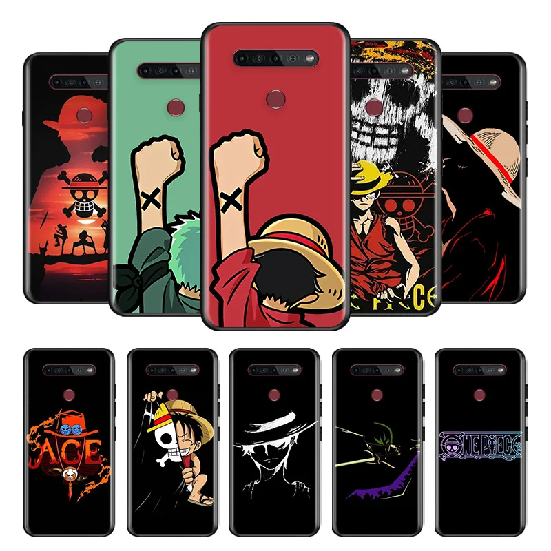 Фото Аниме One Piece Luffy чехол для телефона LG K92 K22 K71 K61 K51S K41S K50S Q60 V60 V50S V50 V40 V30 G8 G8X G8S ThinQ Black