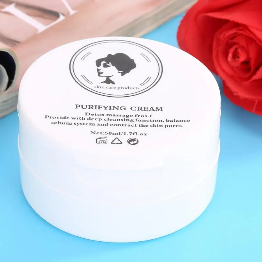 50g Face Massage Cream Bamboo Charcoal Detox Deep Cleansing Purifying Skin Care Facial Detoxifying |