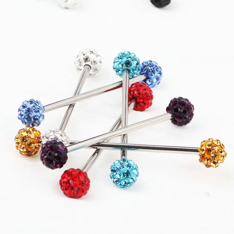 1 шт. Хрустальная Промышленная Штанга прямая из нержавеющей стали серьги для