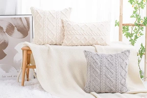 DIMI Pillow Covers Decorative Nordic Housse De Coussin Fluffy Pillows Pillow Cover For Living Room Plush Cushion Cover Geometry