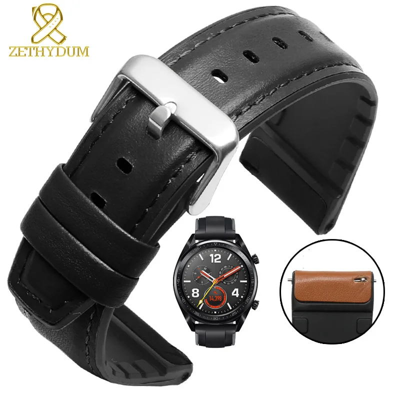 Ремешок из натуральной кожи и силикона для huawei Watch GT Watch 2pro Dream Magic watch ремешок 22 мм смарт-часы браслет