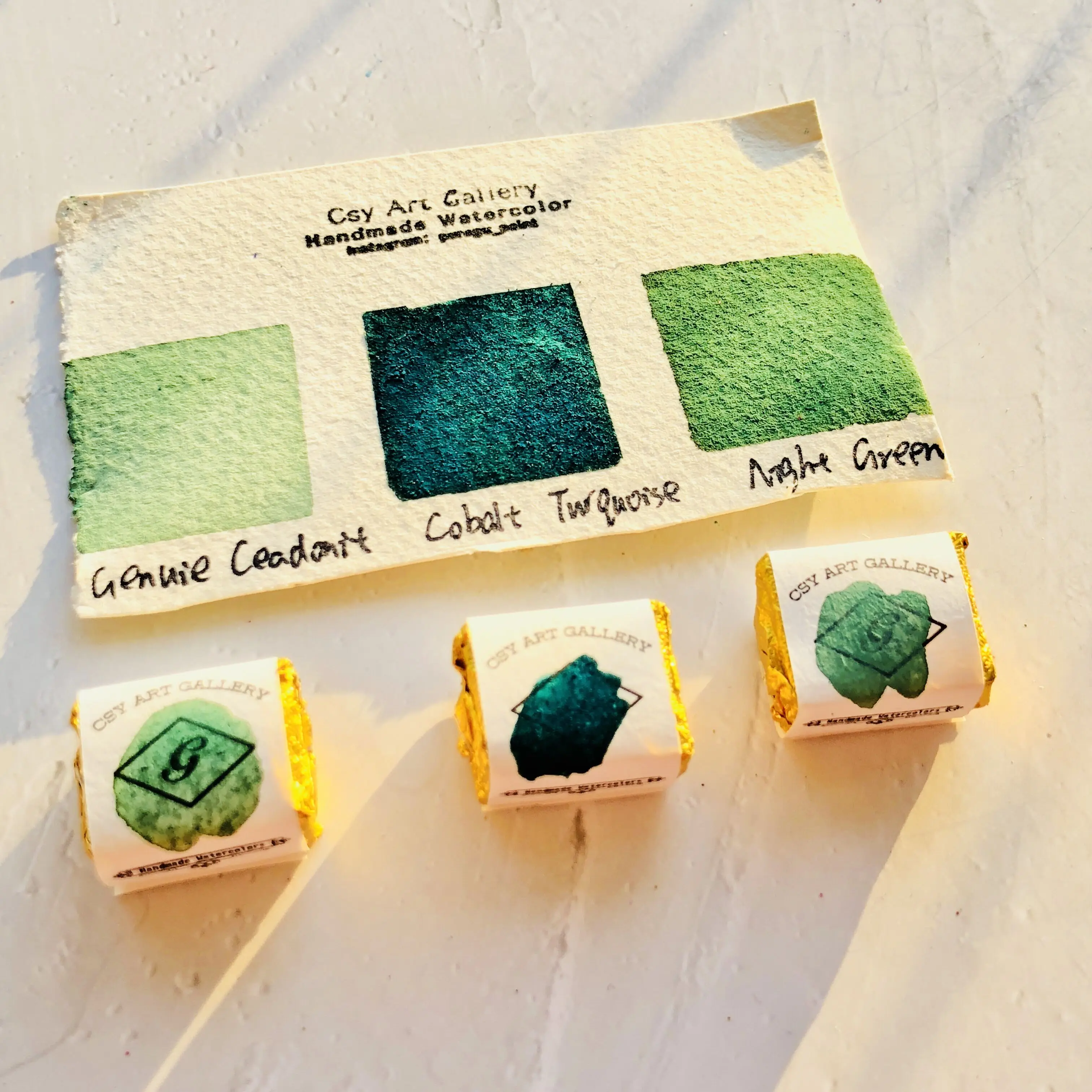 Ручной работы минеральной воды Цвет Краски кобальта Бирюзовая зеленая набор