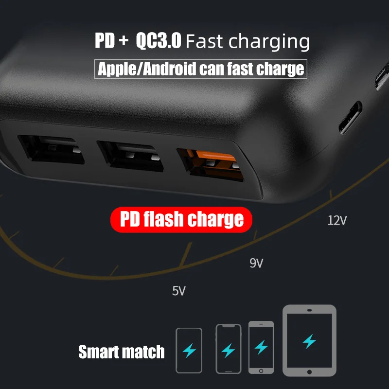 Внешний аккумулятор Qi Power Bank водонепроницаемый внешний на солнечной батарее 4
